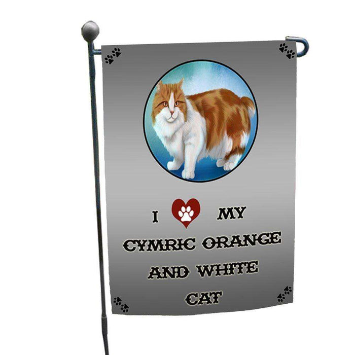 I Love My Cymric Orange And White Cat Garden Flag