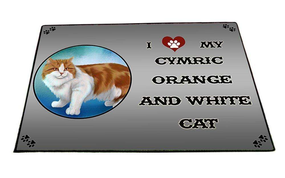 I Love My Cymric Orange And White Cat Indoor/Outdoor Floormat