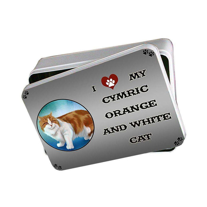 I Love My Cymric Orange And White Cat Photo Storage Tin