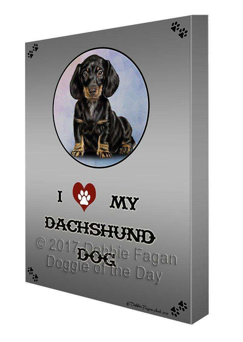 I Love My Dachshund Dog Canvas Wall Art D285