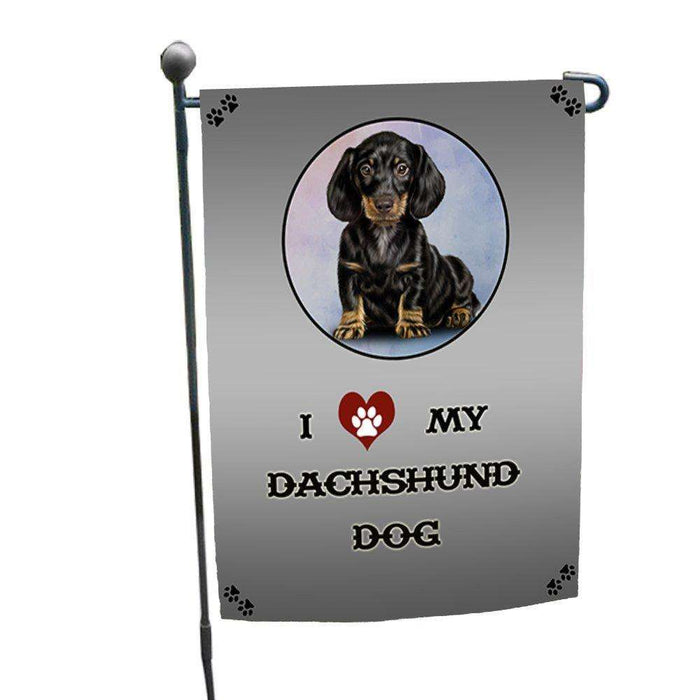 I Love My Dachshund Dog Garden Flag