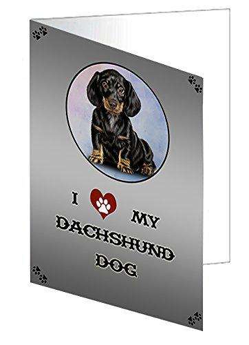 I love My Dachshund Dog Handmade Artwork Assorted Pets Greeting Cards and Note Cards with Envelopes for All Occasions and Holiday Seasons
