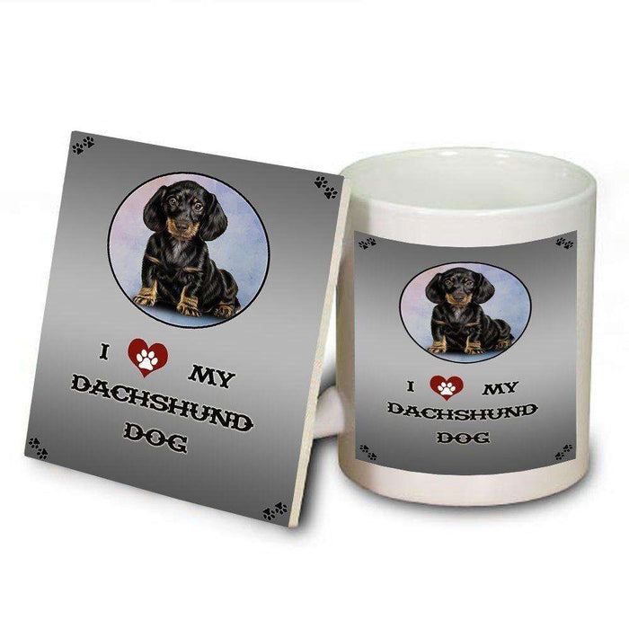 I Love My Dachshund Dog Mug and Coaster Set