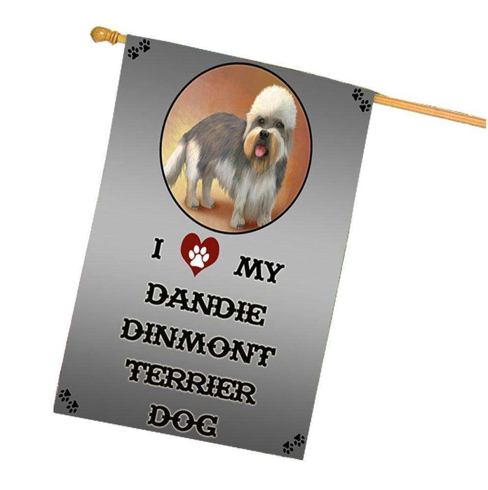 I Love My Dandie Dinmont Terrier Dog House Flag