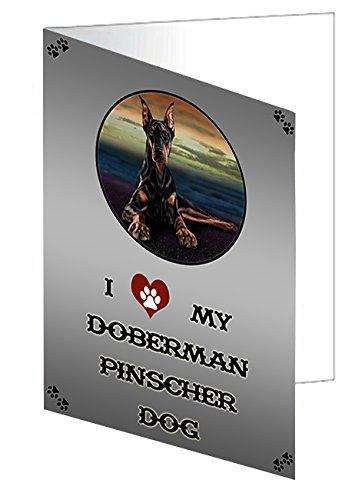 I love My Doberman Pinscher Dog Handmade Artwork Assorted Pets Greeting Cards and Note Cards with Envelopes for All Occasions and Holiday Seasons