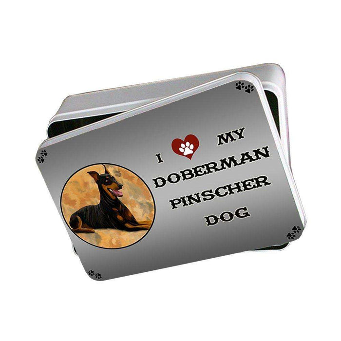 I Love My Doberman Pinscher Dog Photo Storage Tin
