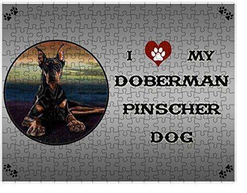 I Love My Doberman Pinscher Dog Puzzle with Photo Tin