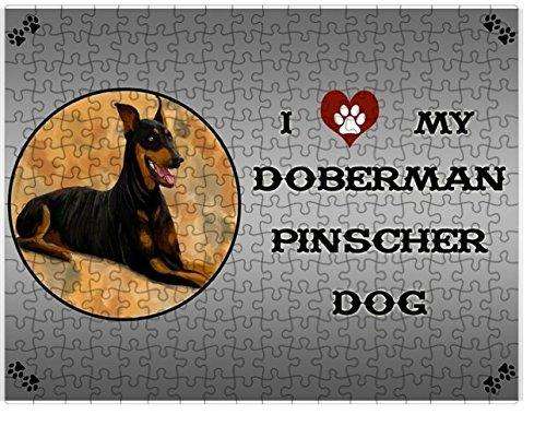 I Love My Doberman Pinscher Dog Puzzle with Photo Tin