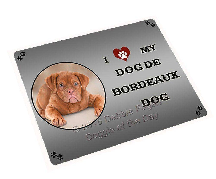 I Love My Dog De Bordeaux Dog Tempered Cutting Board