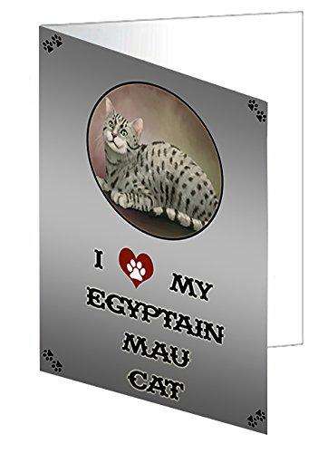 I love My Egyptian Mau Cat Handmade Artwork Assorted Pets Greeting Cards and Note Cards with Envelopes for All Occasions and Holiday Seasons