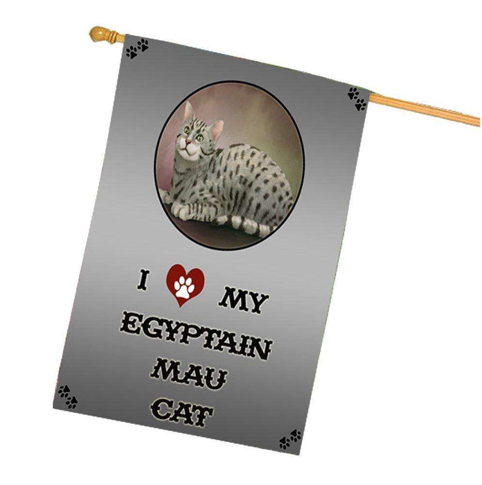 I Love My Egyptian Mau Cat House Flag