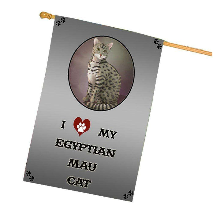 I Love My Egyptian Mau Cat House Flag
