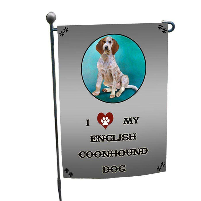 I Love My English Coonhound Dog Garden Flag