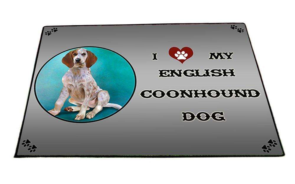 I Love My English Coonhound Dog Indoor/Outdoor Floormat