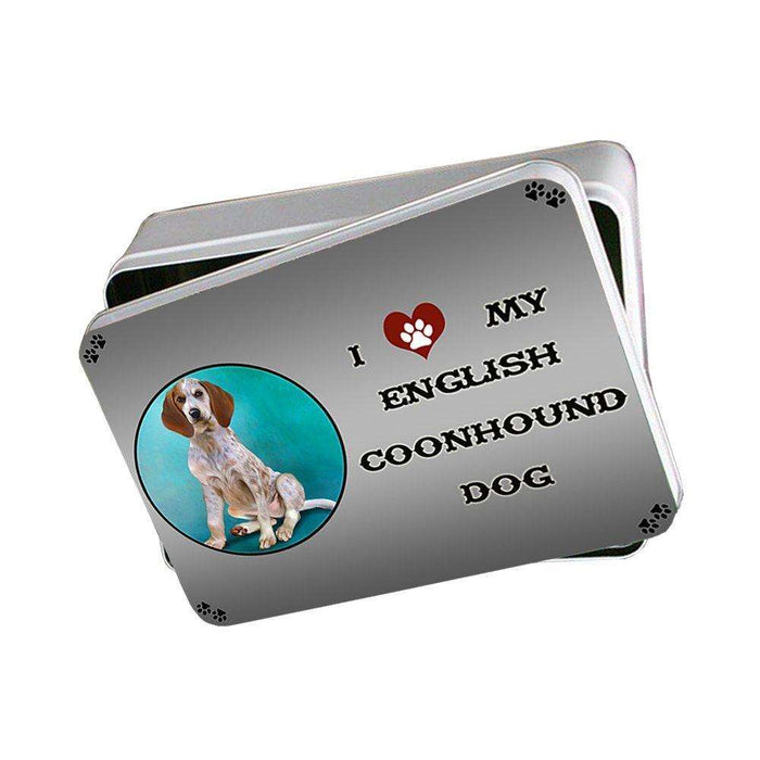 I Love My English Coonhound Dog Photo Storage Tin