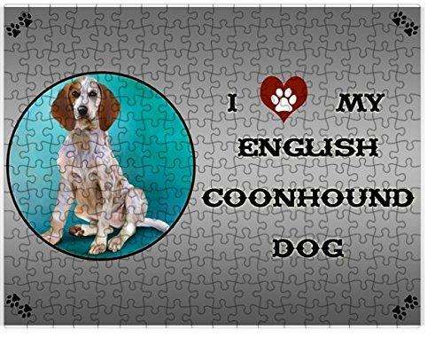 I Love My English Coonhound Dog Puzzle