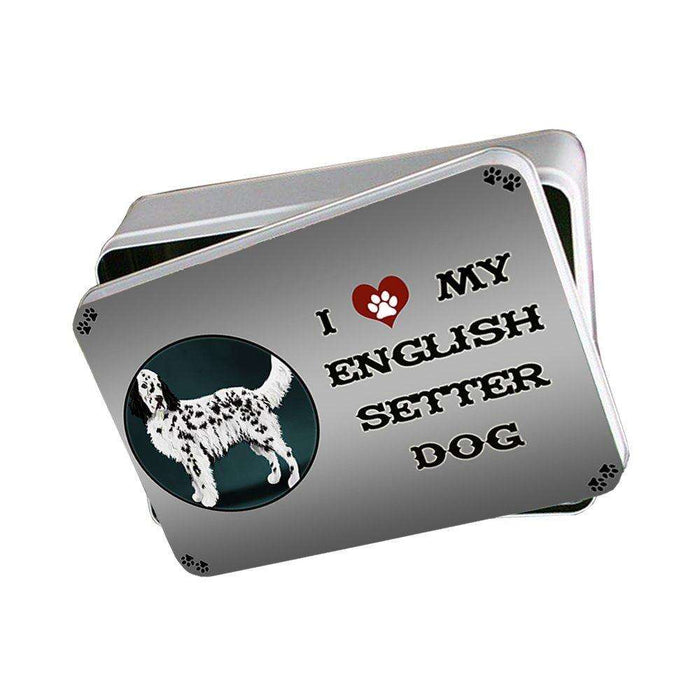 I Love My English Setter Dog Photo Storage Tin