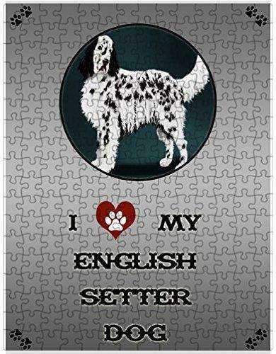 I Love My English Setter Dog Puzzle with Photo Tin