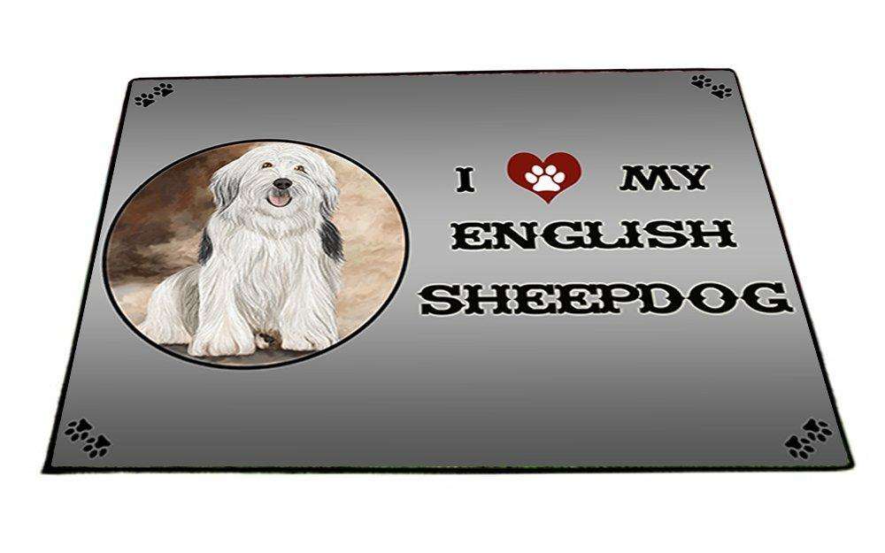 I Love My English Sheepdog Indoor/Outdoor Floormat