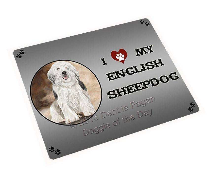 I Love My English Sheepdog Large Refrigerator / Dishwasher Magnet
