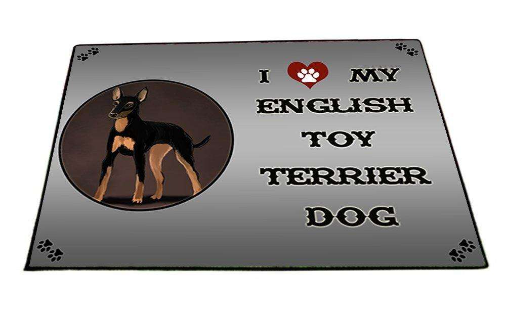 I Love My English Toy Terrier Dog Indoor/Outdoor Floormat