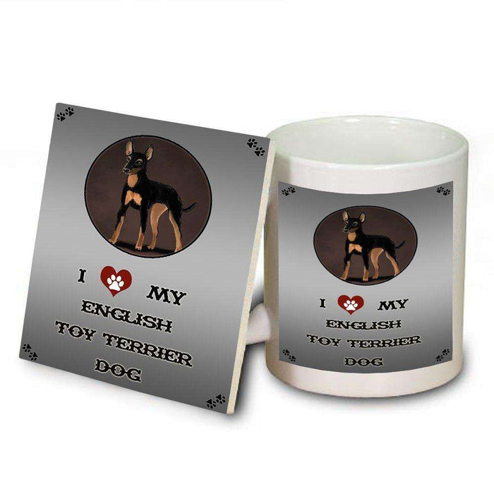 I Love My English Toy Terrier Dog Mug and Coaster Set