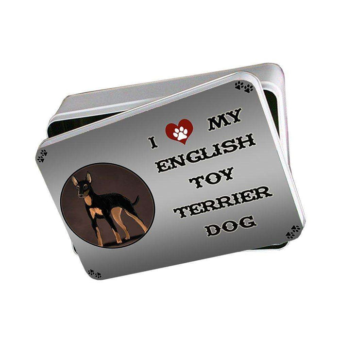 I Love My English Toy Terrier Dog Photo Storage Tin