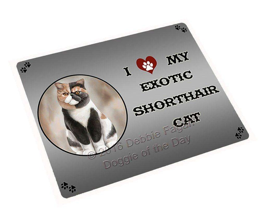I Love My Exotic Shorthair Cat Tempered Cutting Board