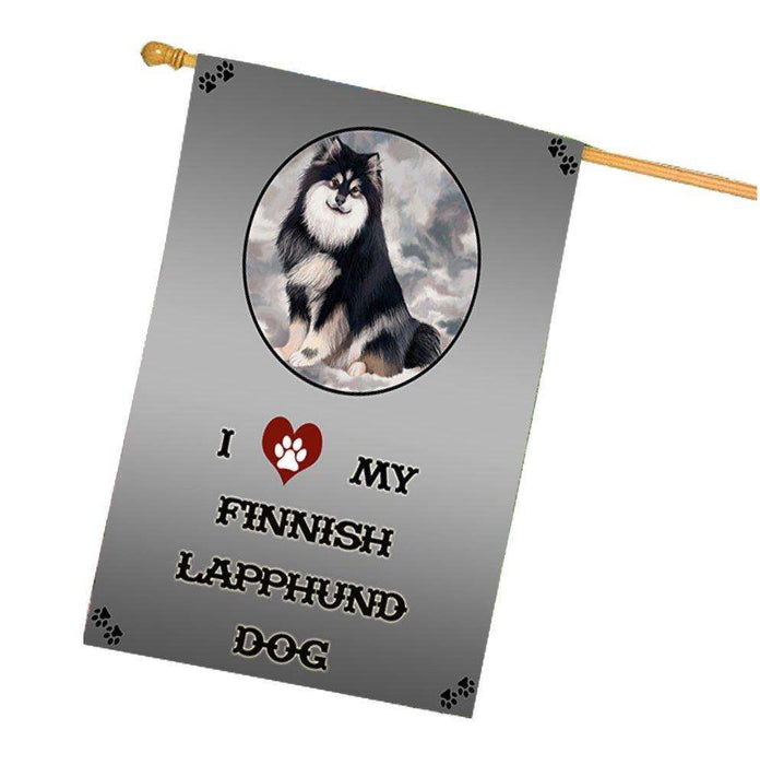 I Love My Finnish Lapphund Dog House Flag