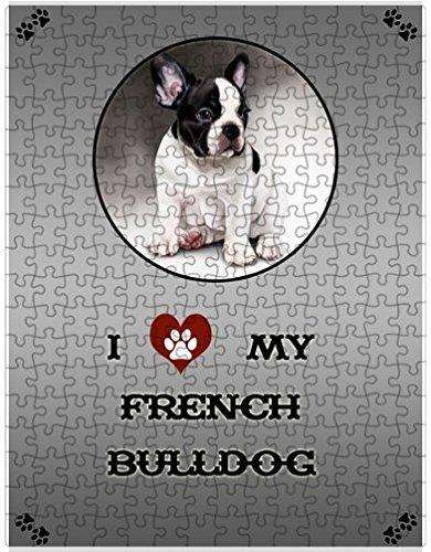 I Love My French Bulldog Dog Puzzle with Photo Tin