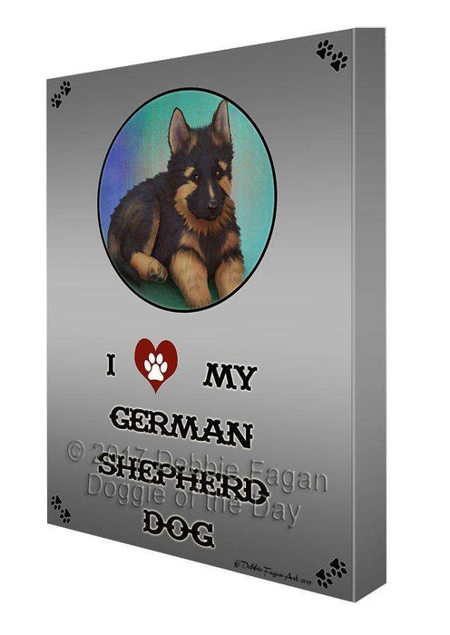 I Love My German Shepherd Adult Dog Canvas Wall Art D302