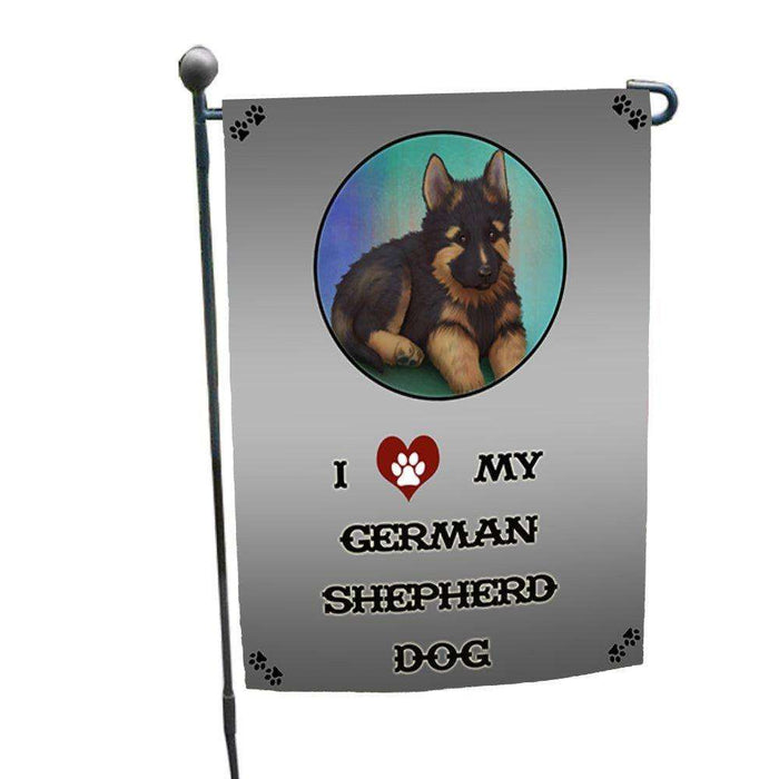 I Love My German Shepherd Adult Dog Garden Flag