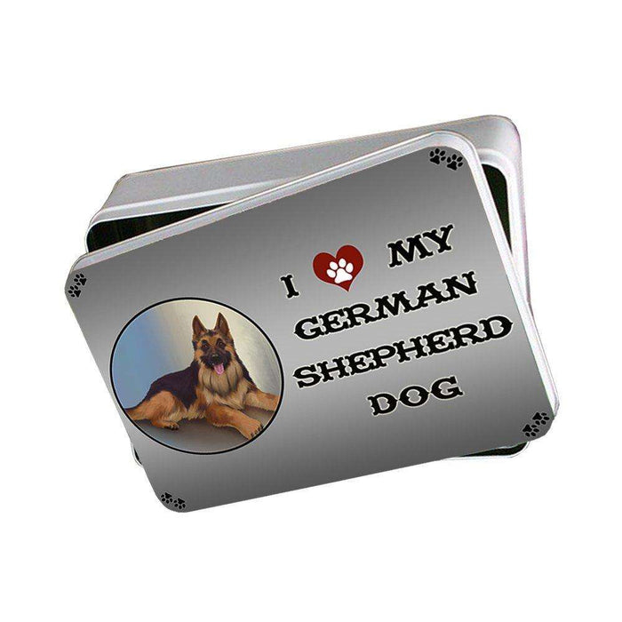 I Love My German Shepherd Adult Dog Photo Storage Tin