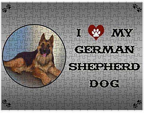I Love My German Shepherd Adult Dog Puzzle with Photo Tin