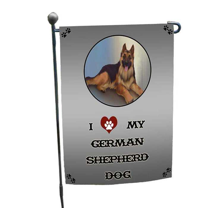 I Love My German Shepherd Dog Garden Flag