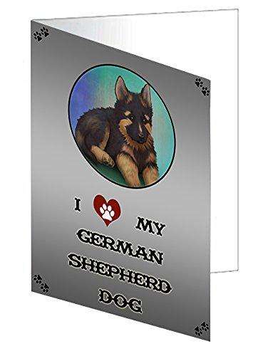 I love My German Shepherd Dog Handmade Artwork Assorted Pets Greeting Cards and Note Cards with Envelopes for All Occasions and Holiday Seasons