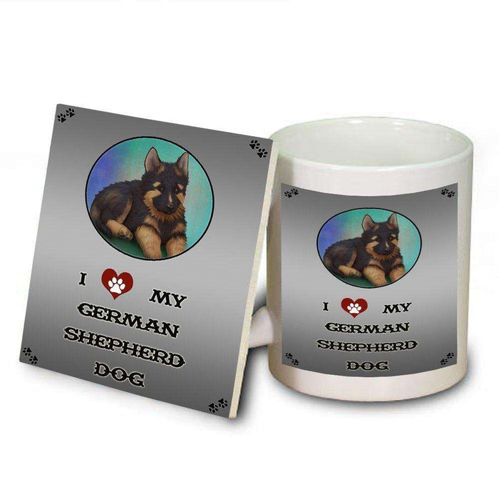 I Love My German Shepherd Dog Mug and Coaster Set