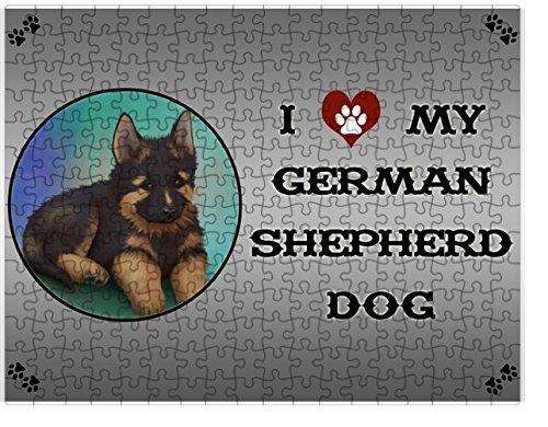 I Love My German Shepherd Dog Puzzle with Photo Tin
