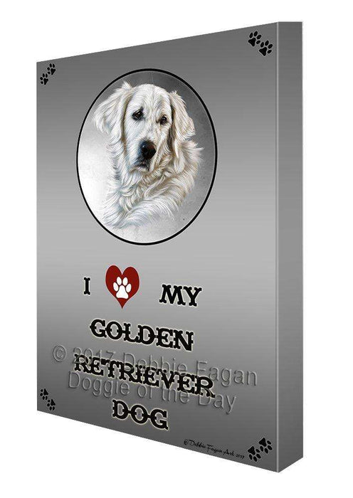 I Love My Golden Retriever Dog Canvas Wall Art D305