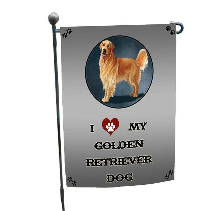 I Love My Golden Retriever Dog Garden Flag