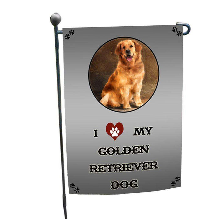 I Love My Golden Retriever Dog Garden Flag