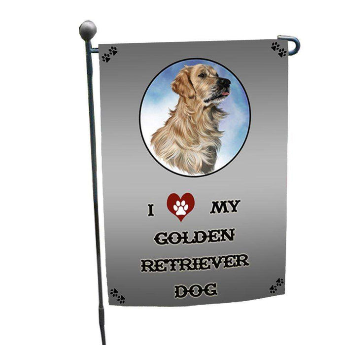 I Love My Golden Retriever Dog Garden Flag