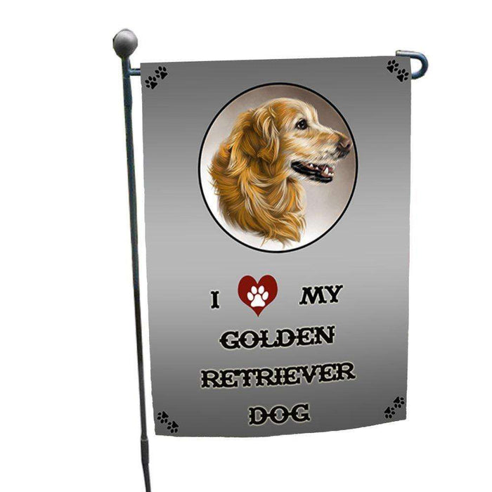 I Love My Golden Retriever Dog Garden Flag