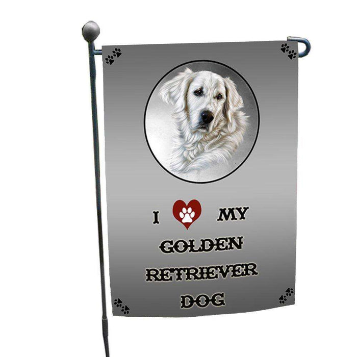 I Love My Golden Retriever Dog Garden Flag