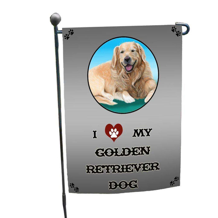 I Love My Golden Retriever Dog Garden Flag