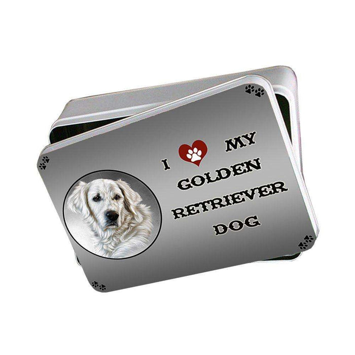 I Love My Golden Retriever Dog Photo Storage Tin