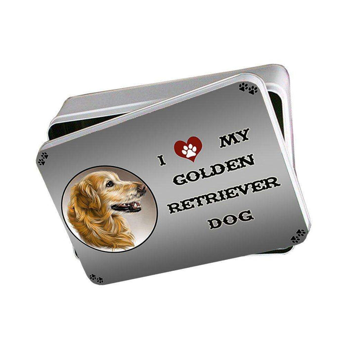 I Love My Golden Retriever Dog Photo Storage Tin