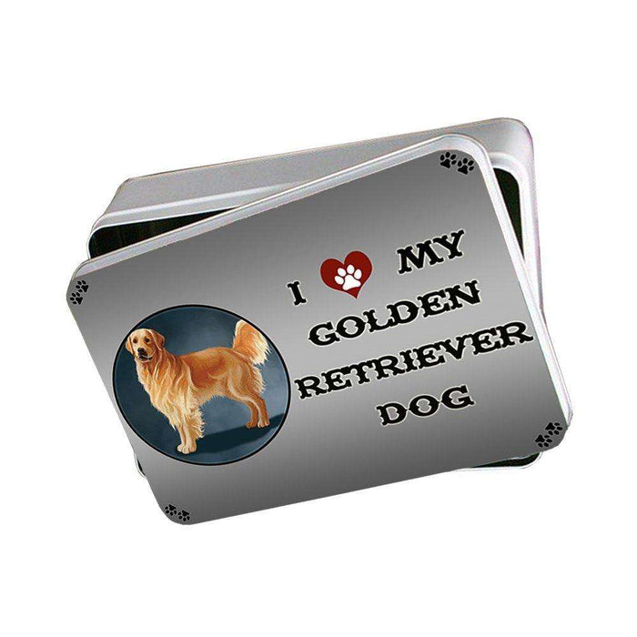 I Love My Golden Retriever Dog Photo Storage Tin