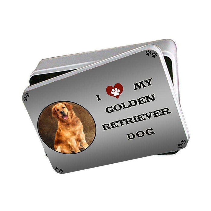 I Love My Golden Retriever Dog Photo Storage Tin