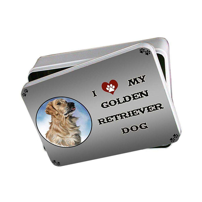 I Love My Golden Retriever Dog Photo Storage Tin